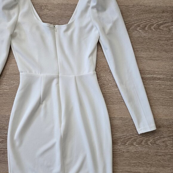 Lulus Treasure Forever White Long Sleeve Bodycon Mini Dress with V Neck Size XS - Picture 11 of 17